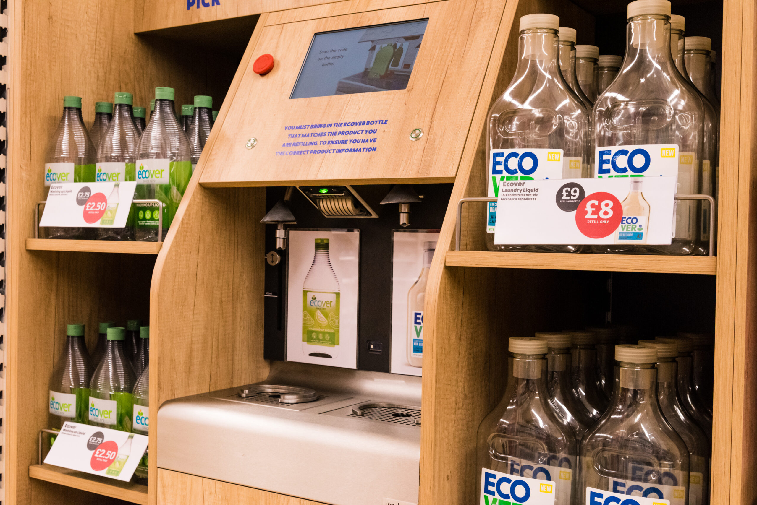 Refilling boomt: umdasch Liquid Dispenser für ECOVER bei Sainsbury‘s